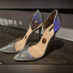 Clear / Silver Stiletto Heels